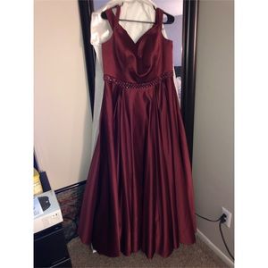 Burgundy Off the Shoulder Prom Dress